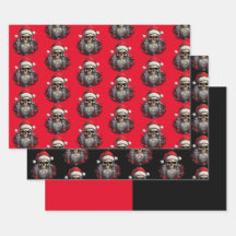 3pc Santa Skull Wrapping Sheets