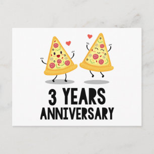 3rd Anniversary 3 Years Postcard