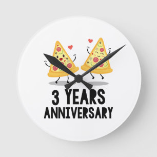 3rd Anniversary 3 Years Round Clock