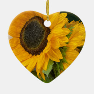 3rd Anniversary Sunflower Ceramic Ornament