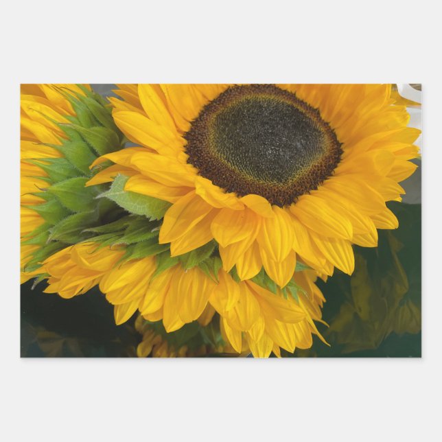 3rd Anniversary Sunflower Wrapping Paper Sheet (Front)