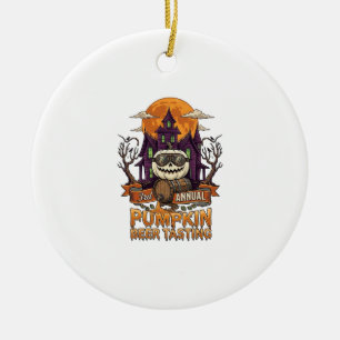 3rd Annual Pumpkin Beer Tasting Halloween Haunted Ceramic Ornament