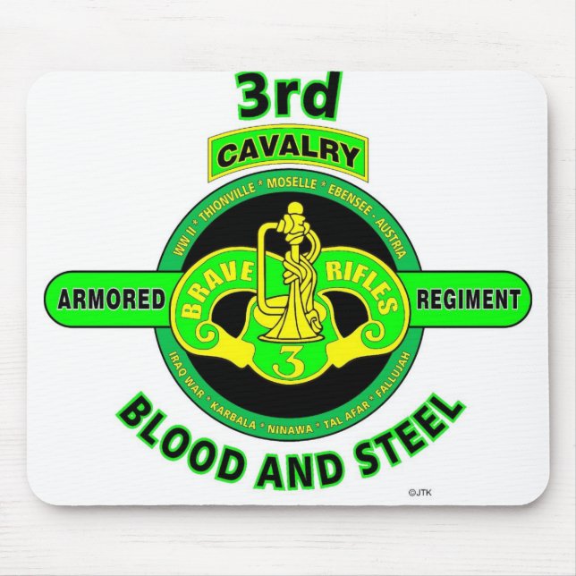 3RD ARMORED CAVALRY REGIMENT"BRAVE RIFLES" MOUSE PAD (Front)