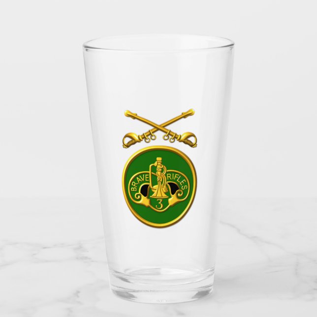 3rd Armoured Cav Regiment Patch Sabre Glass Cup (Front)