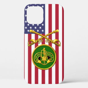 3rd Armoured Cavalry  Crossed Sabres USA Flag iPhone 12 Case