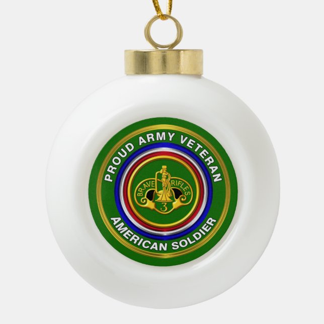 3rd Armoured Cavalry Keepsake Christmas Ceramic Ball Christmas Ornament (Front)