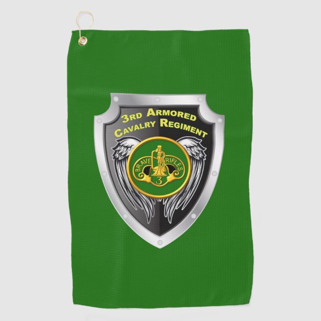 3rd Armoured Cavalry Regiment Custom Shield Golf Towel (Front)