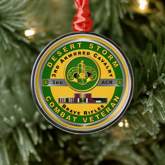 3rd Armoured Cavalry Regiment Desert Storm Veteran Metal Ornament (Tree)