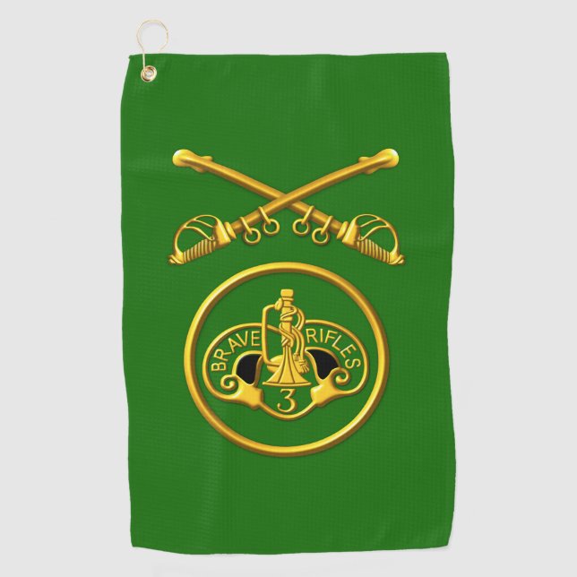3rd Armoured Cavalry Regiment   Golf Towel (Front)