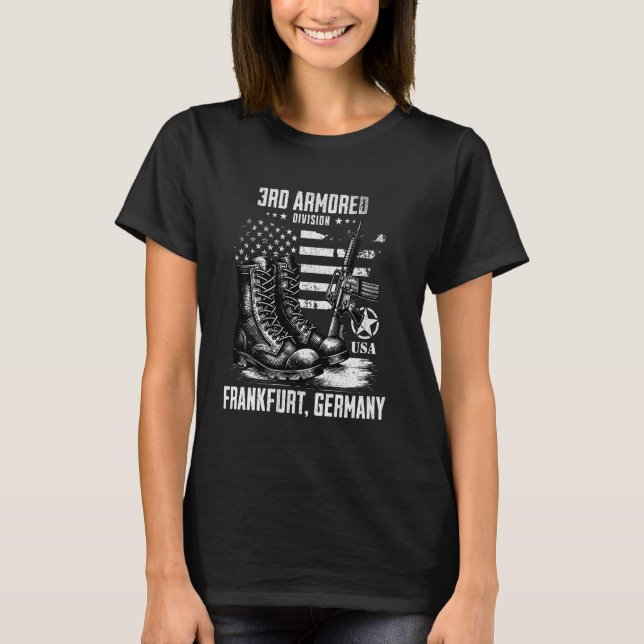 3rd Armoured Division Frankfurt Germany Military V T-Shirt (Front)