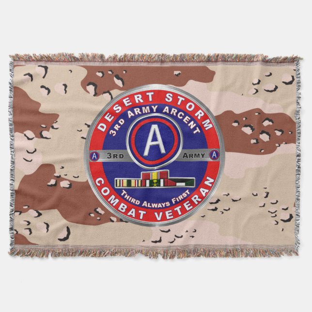 3rd Army ARCENT Desert Storm Veteran Throw Blanket (Front)