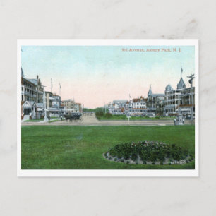 3rd Ave., Asbury Park, NJ 1911 Vintage Postcard