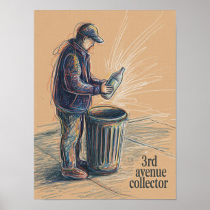 3rd Avenue Collector Sketch Portrait Poster