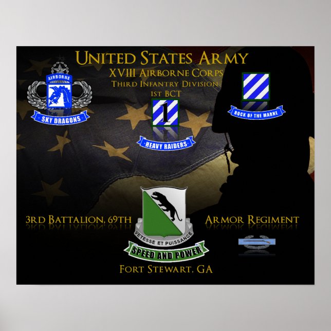 3rd Battalion, 69th Armour Regiment (3–69 AR) Poster (Front)
