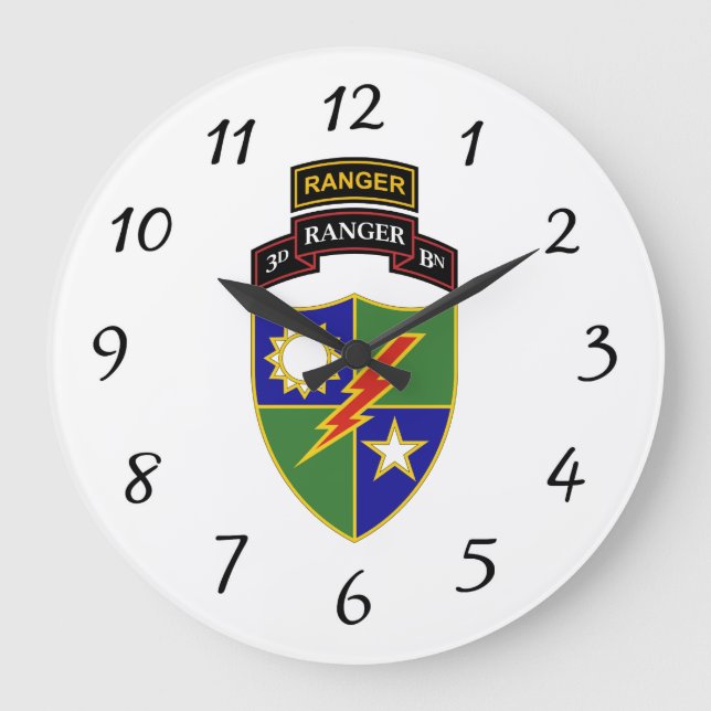 3rd Battalion - 75th Ranger w/Tab - Wall Clock (Front)