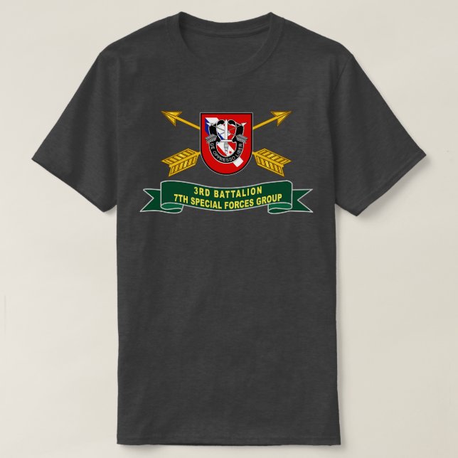 3rd Battalion 7th Special s Group 2 Rows Cbo Flash T-Shirt (Design Front)
