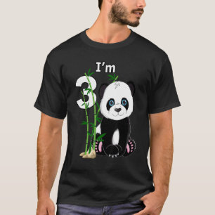 3rd Birthday  3 Years Old Party Animal Panda  1 T-Shirt