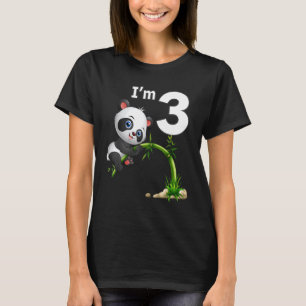 3rd Birthday  3 Years Old Party Animal Panda  2 T-Shirt