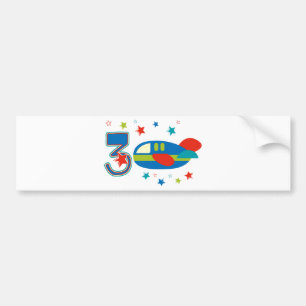 3rd Birthday Aeroplane Bumper Sticker