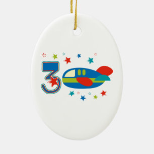 3rd Birthday Aeroplane Ceramic Ornament