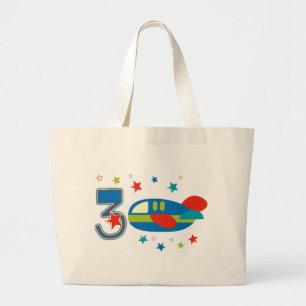 3rd Birthday Aeroplane Large Tote Bag