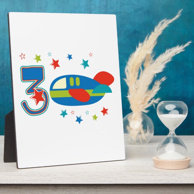 3rd Birthday Aeroplane Plaque (Side)