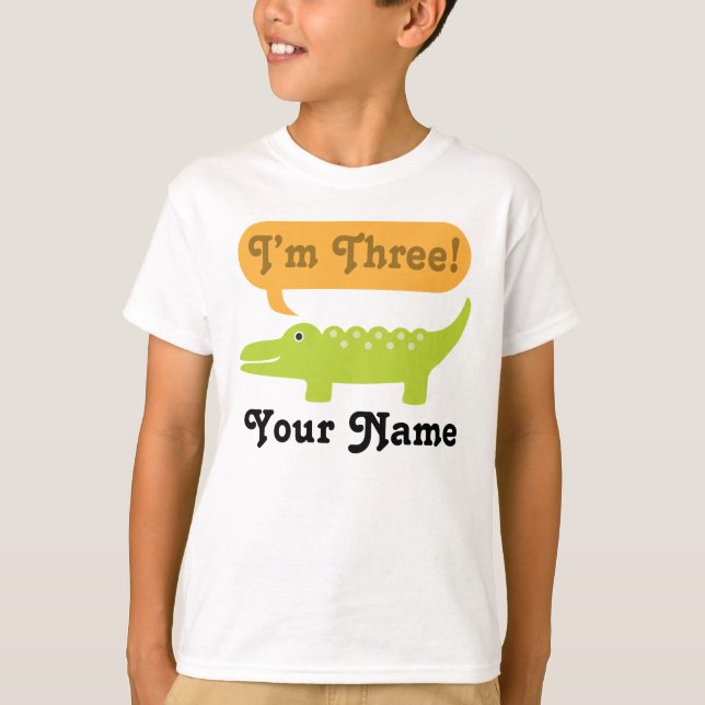 3rd Birthday Alligator Personalised Shirt (Front)