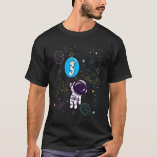 3rd Birthday Astronaut 3 Years Old Birthday Boy T-Shirt