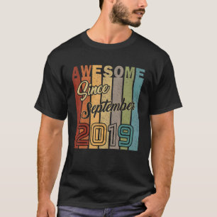3rd Birthday Awesome Since September 2019 3 Years T-Shirt