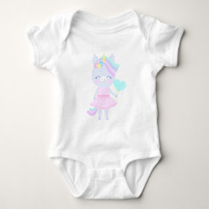 3rd birthday Baby Bodysuit with a funny unicorn.