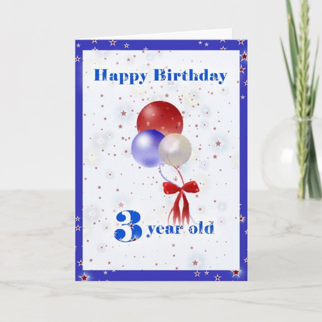 3rd Birthday Balloons Card (Front)