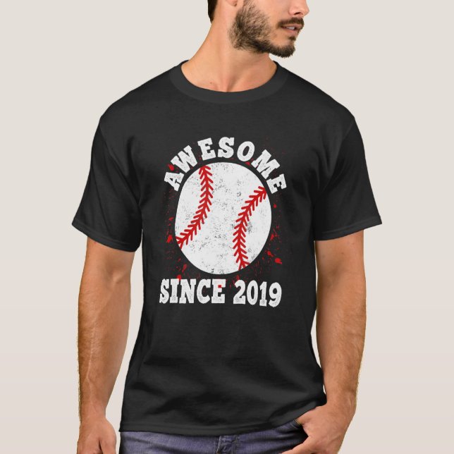 3rd Birthday Baseball Player 3 Years Old Awesome S T-Shirt (Front)