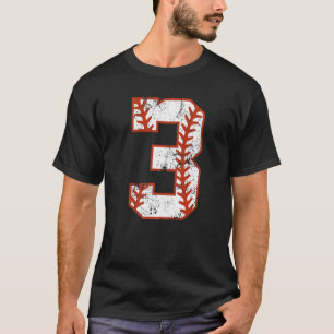 3rd Birthday Baseball Three 3 Year Old Boy Girl T-Shirt
