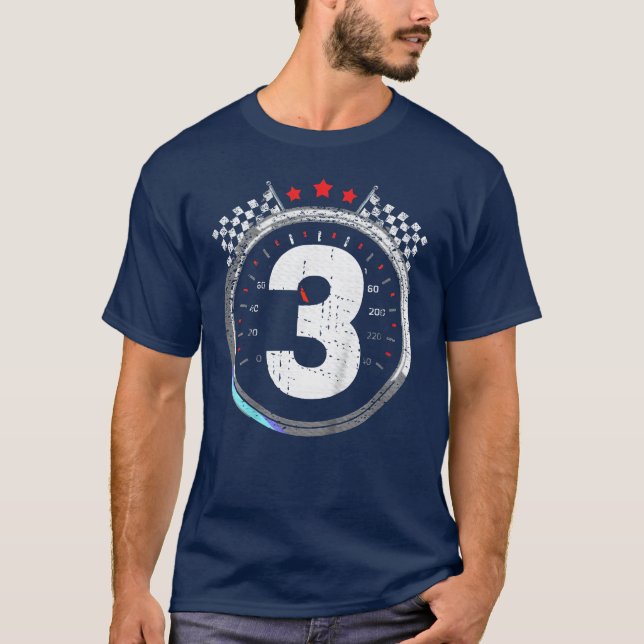 3rd Birthday Boy 3hird Race Car Birthday friends T-Shirt (Front)