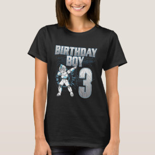 3rd Birthday Boy Dabbing Robot 3 Years Old Bday T-Shirt