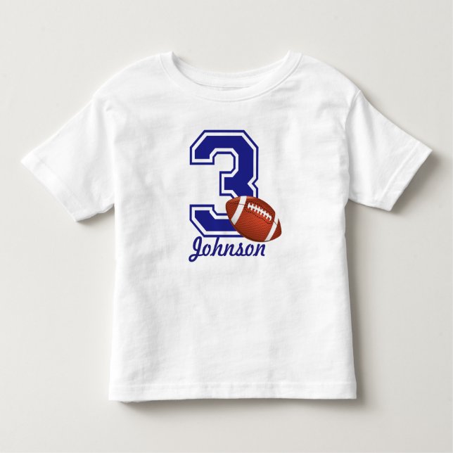 3rd Birthday boy football personalised Toddler T-Shirt (Front)