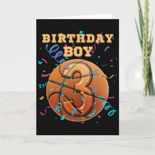 3rd Birthday Boy Three 3 Years Old Sketll Players Card