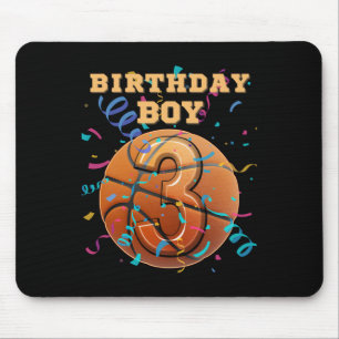 3rd Birthday Boy Three 3 Years Old Sketll Players  Mouse Pad