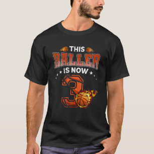 3Rd Birthday Boys Basketball Player Gifts 3 Years T-Shirt