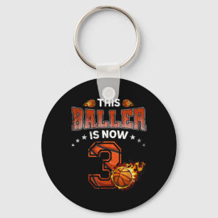 3rd Birthday Boys Sketll Player Gifts 3 Years Old Key Ring