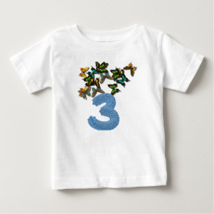 3rd birthday butterflies baby T-Shirt