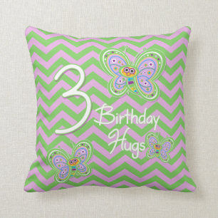 3rd Birthday Butterfly Hugs Cushion