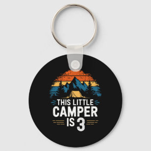 3rd Birthday Camping Shirt For 3 Year Old Kids Cam Key Ring