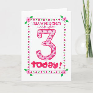 3rd Birthday Card for a Goddaughter