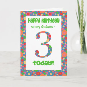 3rd Birthday Card for Godson, Bright and Bubbly