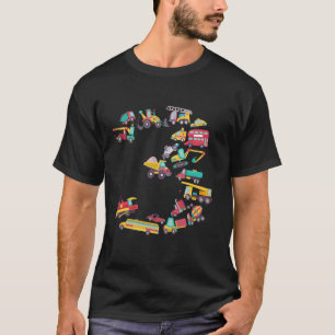 3rd Birthday Cars Vehicles Construction Truck Boy T-Shirt