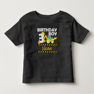 3rd birthday construction site crane 3 years old toddler T-Shirt