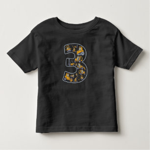 3rd birthday construction site crane 3 years old toddler T-Shirt