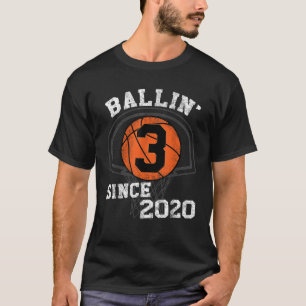 3rd Birthday Decorations Boy Basketball Theme Bday T-Shirt