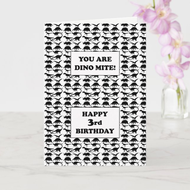 3rd Birthday Dino Mite Card (Orchid)